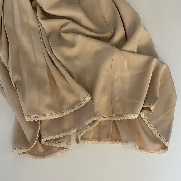 Fairy Goddess Dress Fairytale Ethereal Gown Tan Pleated Bows Romantic Small Midi - Picture 9 of 16